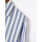economico Casual da lavoro-Per uomo Camicia Camicia di lino Camicia Estiva Camicia casual Camicia da Spiaggia Camicia di cotone A righe Vacanza Camicia hawaiana Nero Rosa Rosso Azzurro cielo Manica Lunga Collo ripiegato