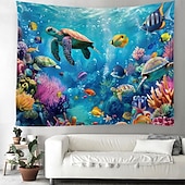 cheap Animal Tapestries-Wall Tapestry Art Decor Blanket Curtain Picnic Tablecloth Hanging Home Bedroom Living Room Dorm Decoration Animal Fish Underwater World