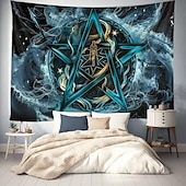 levne Nástěnné tapiserie-pentagram wicca wiccan pohanský psychedelický závěsný gobelín nástěnné umění velký gobelín nástěnná malba výzdoba fotografie pozadí přikrývka opona domácí ložnice dekorace obývacího pokoje