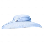 billiga Partyhatt-Huvudbonader Polyester / bomullsblandning syntetisk fiber Plommonstop / Cloche hatt Solhatt Cloche hatt Ledigt Helgdag Dam Brittisk Med Keps Bård Hårbonad Huvudbonader