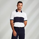 halpa Miesten Elite Polo-Miesten Polo Neulo poolo liiketoiminta Kausaliteetti Kauluskäänne Lyhythihainen Moderni Juhla Yhtenäinen väri Napit Kesä Valkoinen Polo