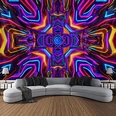 levne Tapiserie Blacklight-blacklight gobelín uv reaktivní záře ve tmě záře party neon psychedelický trippy misty závěsný gobelín sova nástěnná malba pro obývací pokoj ložnice