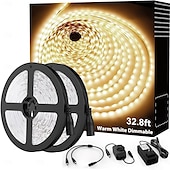 cheap Plug Strip Lights-LED Strip Light Set 32.8Ft Dimmable  Warm Light White Light Ice Blue Yellow Light Red Light Super Bright LED Tape Light 120 LED/M SMD 2835 Suitable for Dressing Table Home Kitchen Cabinet Bedroom