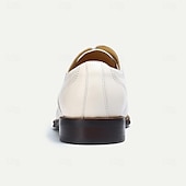 cheap Classic Dress Shoes-Stylish Men&#039;s White Dress Derby Shoes with Brogue Detailing - Ideal for Formal and Business Wear