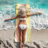 levne sady plážových ručníků-barevná plážová osuška 100% mikrovlákno pohodlné přikrývky nadrozměrná plážová osuška, 35&quot; x 70&quot;, velká koupací osuška pro dospívající dospělé, rychleschnoucí, savá, měkká, všestranná na cesty, do
