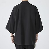 economico Giubbotti e cappotti da uomo-Per uomo Mantello / mantelle Giacca Kimono Esterno Giornaliero Crema solare Traspirante Primavera estate Liscio Di tendenza Informale Colletto Standard Nero Bianco Rosa Blu Grigio chiaro Giacca