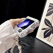 お買い得  サムスン用ケース-電話 ケース 用途 サムスンのギャラクシー Zフリップ6 Z Flip 5 Z Flip 4 Z Flip 3 バックカバー リストストラップ付き 耐衝撃 TPU