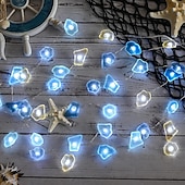 お買い得  電池式-オーシャンシリーズストリングライト、シーストーン装飾夏ストリングライト 2m 20LED 3m 30LED 海辺パーティー装飾沿岸ストリングライト電池式フェアリーライトホリデー寝室誕生日パーティーウェディングデコレーション