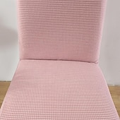 baratos Capa de cadeira-capa de cadeira de jantar resistente à água tecido de lã polar para capa de cadeira de sala de jantar capas elásticas capas de assento de cadeira