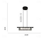 cheap Pendant Lights-LED Pendant Light 3-Color Light 35/50/65cm 1/2/3-Light Rectangle Brass Black Chandelier Modern Rectangular Pendant Lighting Fixture for Dining Room Kitchen Island Bedroom 220-240V