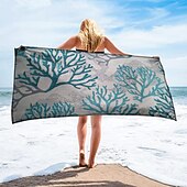 abordables ensembles de serviettes de plage-serviette de plage série palmiers couvertures confortables 100 % microfibre serviette de plage surdimensionnée, 35 &quot;x 70&quot;, grande serviette de bain pour adolescents adultes, séchage rapide,