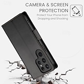 voordelige Samsung-hoesje-Telefoonhoesje voor Samsung Galaxy A55 A35 A25 A15 5G A54 A34 A14 A73 A53 A33 A23 A13 A72 A52 A32 A22 A12 S25 Ultra Achtercover met Standaard Houder Magnetische Kaartsleuf Retro TPU PU Leer