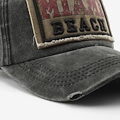 billige Baseballcaps for menn-Herre Baseballcaps Solhatt Trucker Hat Svart Gul Bomull Broderi Mote Fritid Gate Daglig Bokstaver Justerbare Solkrem Pustende