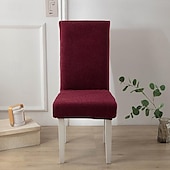 cheap Chair Cover-Water Resistant Elastic Dining Chair Cover for Dining Room Kitchen Wedding Hotel Banquet Restaurant Anti-dirty Seat Chair Covers