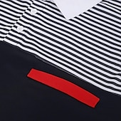 baratos Polo Clássico Masculino-Homens Camiseta Polo Camisa de golfe Casual Feriado gola pólo com nervuras Manga Curta Moda Básico Bloco de cor Riscas Clássico Verão Normal Branco Amarelo Vinho Azul Marinho Azul Céu Camiseta Polo