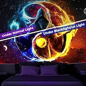 levne Tapiserie Blacklight-blacklight gobelín uv reaktivní záře ve tmě záře party neonový kouzelník zen yinyang psychedelický trippy mlhavý závěsný gobelín nástěnná malba pro život