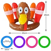 cheap Beach &amp; Outdoor Toys-Inflatable Ring Toss Game Set Target Toss Floating Swimming Ring Toss Includes Inflatable Cactus,4 Color Rings for Fiesta Party Accessories Hawaiian Pool Beach Party Decoration Supplies