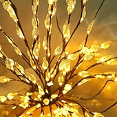 preiswerte Dekorative Lichter-1 Stück transparentes Blätterzweiglicht mit 20 LEDs, LED-Lichtstreifen, Weidenzweiglampe, Blumenlichter erhellen Ihren Raum mit eleganter Atmosphäre, perfekt für Haus, Garten, Hochzeit, Weihnachtsdekoration