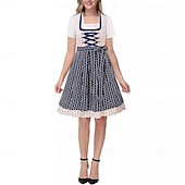 olcso Dirndl-Oktoberfest Ruhák Dirndl Trachtenkleader Októberi fesztivál bajor Hagyományos viselet ruha Meadows Női Hagyományos stílusú ruha Blúzok Ruha Kötény