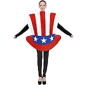 abordables Accesorios-Bandera de USA Disfraz de carnaval Disfraz del 4 de julio Adulto Hombre Mujer Gracioso Rendimiento Fiesta Carnaval Día de la Independencia 4 de julio Disfraz de carnaval fácil