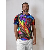 cheap Men&#039;s Golf Clothing-Men&#039;s Golf Polo Shirt Red Blue Short Sleeve Top Golf Attire Clothes Outfits Wear Apparel