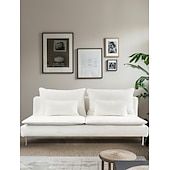 abordables Housse de canapé-Housse de section 3 places 100% coton couleur uniforme housses matelassées 8 pièces ensemble de housse de futon