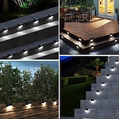 cheap Outdoor Wall Lights-20pcs Solar LED Fence Lights - Effortless Charging, Durable Waterproof Design - Brighten Your Garden, Steps &amp; Pathways with Cool White Ambiance - A Perfect Decorative Lighting Solution for Courtyards