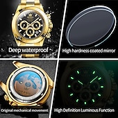 economico Orologi meccanici-Orologio meccanico da uomo OLEVS moda business automatico autopulente luminescente con calendario impermeabile in acciaio