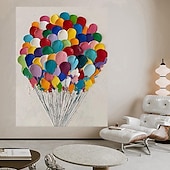 voordelige Olieverfschilderijen-kleurrijke abstracte ballon olieverf handgeschilderde ballon olieverfschilderijen abstracte kunst schilderij muur kunst moderne canvas kunst schilderij voor woonkamer slaapkamer hotel bar