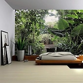 cheap Forest Tapestry-Nature Tropical Forest Hanging Tapestry Wall Art Large Tapestry Mural Decor Photograph Backdrop Blanket Curtain Home Bedroom Living Room Decoration