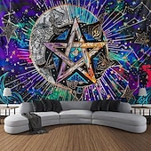 levne Nástěnné tapiserie-pentagram wicca wiccan pohanský psychedelický závěsný gobelín nástěnné umění velký gobelín nástěnná malba výzdoba fotografie pozadí přikrývka opona domácí ložnice dekorace obývacího pokoje