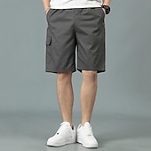 baratos Clássico-Homens Shorts táticos Bermuda Cargo Calção Com Cordão Cintura elástica Bolso multi Tecido Vestível Comprimento do joelho Ao ar livre Diário Acampar e Caminhar Moda Clássico Preto Amarelo
