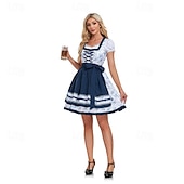 Χαμηλού Κόστους Γυναίκες-Oktoberfest Φορέματα Μπλούζα / Πουκάμισο Ντιρντλ Oktoberfest / Μπύρα Γερμανικά Μόναχο Λιβάδια Γυναικεία Πανί παραδοσιακού στυλ Πουκάμισο Φόρεμα (60εκ.)