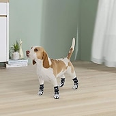 お買い得  ブーツとパウプロテクター-犬用 猫用 小型ペット用 ソックス アンチスリップ カジュアル 普段着 クリスマス 動物 水玉 ソリッド ペット用 防水材 麦わら マルチカラー