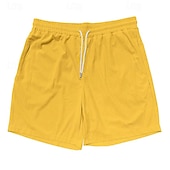 baratos Calções Estilo Casual-Homens Shorts de verão Shorts casuais Shorts de veludo cotelê Bolsos Com Cordão Cintura elástica Tecido Conforto Comprimento do joelho Ao ar livre Diário Moda Estilo Clássico Preto Amarelo