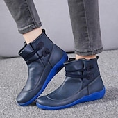 cheap Ankle Boots-Women&#039;s Brown Casual Ankle Boots with Double Buckle Straps - Comfortable Everyday Footwear for Fall and Winter