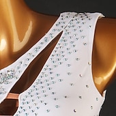 cheap Latin Dancewear-Latin Dance Exotic Dancewear Latin Salsa Dance Dress Tassel Crystals / Rhinestones Women&#039;s Performance Daily Wear Sleeveless Spandex