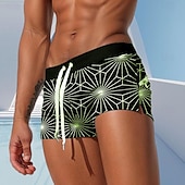 billiga Geometrisk tryck-Herr Geometriska mönster Badshorts Boardshorts Boxershorts Medium Midja Mode Designer Surfing Helgdag Strand Ficka Snörning Elastisk midja Designer Kläder