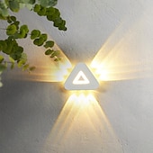 abordables appliques murales extérieures-appliques murales extérieures à LED blanc chaud 20 cm 9 têtes contractées triangle moderne personnalité d&#039;éclairage à trois côtés métal moderne adapté au mur de fond dans l&#039;escalier de magasin