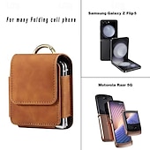 お買い得  ユニバーサル電話バッグ-メンズ Samsung Z Flip 6/5/4/3/2/1 ユニバーサル フォンケース レザーケース ベルト ウエストバッグ プロップ PU レザーバッグ フォンウォレット ヴィンテージベルト フォン保護ケース