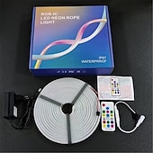 Χαμηλού Κόστους Neon LED Φώτα-1μ 3M 5μ Φώτα σε Κορδόνι Φώτα νέον ταινίας 72/216/360 LEDs Ευέλικτο νέον 1set RGB Φώτα διακοπών Φώτα Λωρίδες LED Έλεγχος APP Με ροοστάτη Πάρτι 12 V