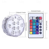 cheap Underwater Lights-1/2/4 Pcs, Submersible LED Pool Lights with Infrared Sensor, Waterproof Underwater Pool Lights for Inground Pool ,Color Changing Underwater Lights for Ponds Battery Operated