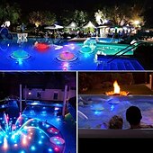 cheap Underwater Lights-1pc LED Color Changing Floating Pool Lights, Waterproof Matte Finish Swimming Pool Light Float with 7 Modes Lighting Underwater Waterproof Floating Pond Light for Disco Pool Pond Fountain