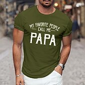 cheap Men&#039;s Graphic T Shirt-Men&#039;s Graphic Prints Daddy Letter Print Family T Shirt Graphic Tee Cotton Short Sleeves Graphic Shirt Black White Navy Blue Comfortable Tee Vacation Street Fashion Designer Clothing