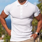 abordables T-shirts décontractés pour hommes-Homme T-shirt POLO Chemise de golf Manche Courte Col rabattu Tee-shirt T-shirt musclé Chemise à manches courtes Extérieur Séchage rapide Faire des exercices Doux Anti-transpiration Polyester Noir