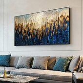 levne Olejomalby-Manuální Ručně vyrobeno Hang-malované olejomalba Ručně malované Horizontální panoramatické Abstraktní Krajina Moderní Realismus Bez vnitřní rám