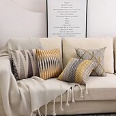 abordables style géométrique-Housse de coussin décorative géométrique, taie d&#039;oreiller carrée douce, pour chambre à coucher, salon, canapé, chaise, 4 pièces