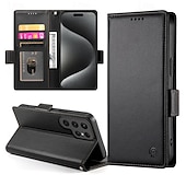 voordelige Samsung-hoesje-Telefoonhoesje voor Samsung Galaxy A55 A35 A25 A15 5G A54 A34 A14 A73 A53 A33 A23 A13 A72 A52 A32 A22 A12 S25 Ultra Achtercover met Standaard Houder Magnetische Kaartsleuf Retro TPU PU Leer