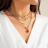 abordables Colliers-Collier Pendentif Résine Femme Elégant Le style mignon Romantique Multirang Trèfle Mignon Irrégulier Colliers Tendance Pour Mariage Soirée du quotidien