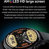 Χαμηλού Κόστους Smartwatch-Έξυπνο ρολόι hk85 1.43 amoled bt call nfc παρακολούθηση υγείας πάντα σε οθόνη παρακολούθηση αθλητικών έξυπνων ρολογιών γυμναστικής